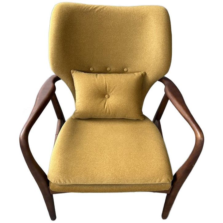 Polspotten Peggy Stoel Gestoffeerd Okergeel - Fauteuil, Maison & Meubles, Fauteuils, Envoi