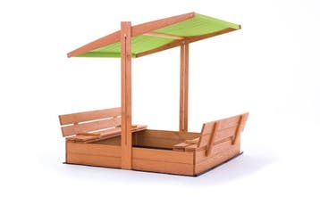 Zandbak Hout | Met Dak & Bankjes | Premium | OP=OP, 100 cm of meer, Vierkant, Nieuw, Ophalen of Verzenden