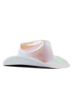 Cowboyhoed Iridescent Wit Witte Regenboog Cowboy Western Hoe, Kleding | Dames, Ophalen of Verzenden, Nieuw