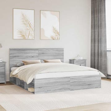 vidaXL Bedframe Grijs Sonoma 180 x 200 cm Massief grenenhout, Verzenden, Nieuw