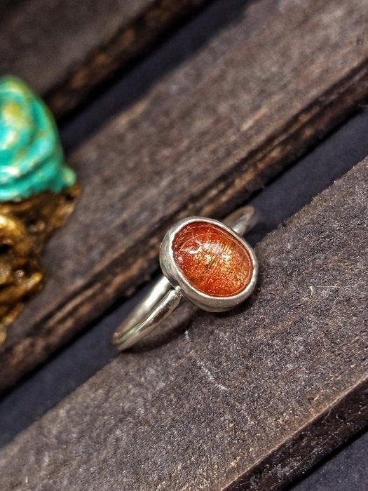 Sieraad Calore ambachtelijk in 925 zilver met Pietra del, Collections, Minéraux & Fossiles