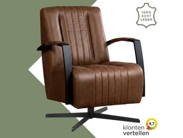 Leren draaifauteuil Galaxy - Vintage Brown (bruin) -, Ophalen of Verzenden