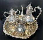 G T & Co - Koffie- en theeservies (4) - Verzilverd -, Antiek en Kunst