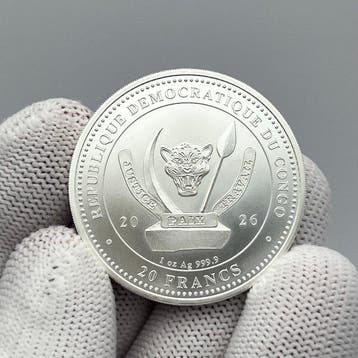 Congo. 20 Francs 2026 – Shark – World’s Wildlife – 1 oz