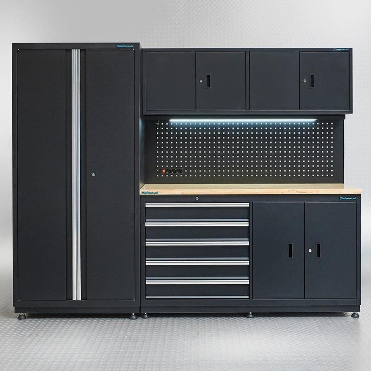 Datona Werkbank 160cm met bovenkast en brede zijkast -, Bricolage & Construction, Établis, Enlèvement ou Envoi