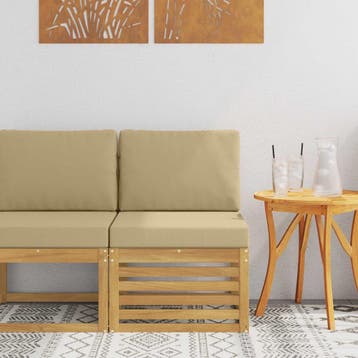 vidaXL Buiten Midden Sofa Massief Acacia Hout Wit, Verzenden, Nieuw