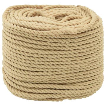 vidaXL Boottouw 250 m 0.6 Naturel PP, Verzenden