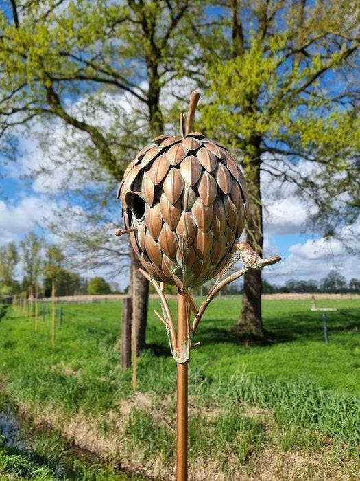 Beeldje - BIrdhouse - IJzer, Metaal, Antiquités & Art, Curiosités & Brocante