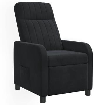 vidaXL Recliner Zwart fluweel, Verzenden, Nieuw