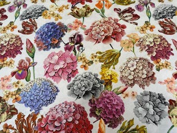 Katoenen Panama-stof “Hydrangea Garden” – Hortensias &
