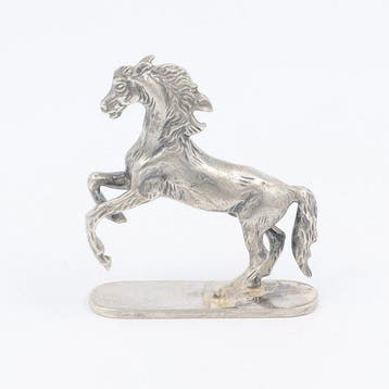 Steigerend paard. - Beeldje - .925 zilver, Antiek en Kunst