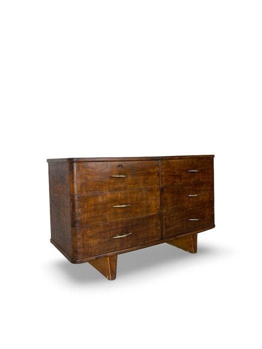 Commode - Bois, Laiton, Antiek en Kunst, Antiek | Meubels | Stoelen en Sofa's