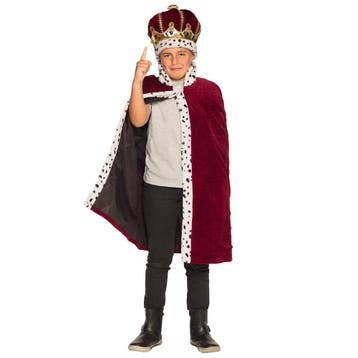Koningskroon En Koningsmantel Bordeaux Rood Kind, Verzenden, Nieuw