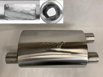 MAX Spiral Straight Flo Performance rvs uitlaat demper 2,5, Ophalen of Verzenden