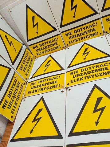 Industriële onweerswaarschuwingbord - Emaille plaat (10) -