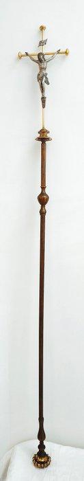 Kruis - Messing, Brons, Tin - 1950-1960 - Croce Astile - 185, Antiek en Kunst