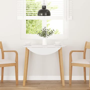 vidaXL Eettafel massief hout naturel rubber, Huis en Inrichting, Verzenden, Nieuw