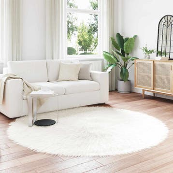 vidaXL Tapijt van imitatie schapenvacht TAFALLA Wit Ø 200 cm, Maison & Meubles, Ameublement | Tapis & Moquettes, Verzenden