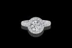 Bague - 14 carats Or blanc - 2.11ct. tw. Diamant (Cultivé en