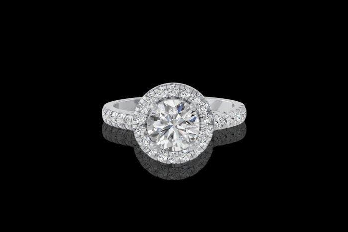 Bague - 14 carats Or blanc - 2.11ct. tw. Diamant (Cultivé en, Bijoux, Sacs & Beauté, Bagues