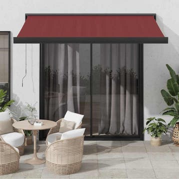 vidaXL Elektrische Zonneluifel 3,5 x 2,5 m Bordeauxrood 100%, Verzenden