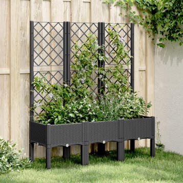 vidaXL Plantenbak met latwerk 120x40x142 cm polypropeen, Verzenden