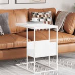 vidaXL Bijzettafel 55x36x59,5 cm bewerkt hout wit, Verzenden, Nieuw