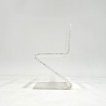 Stoel - Zigzag Stoel - Perspex - Lucite Zig Zag stoel