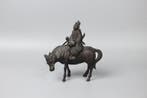 sculptuur, Bronze Samurai on Horseback Sculpture - 17 cm -, Antiek en Kunst