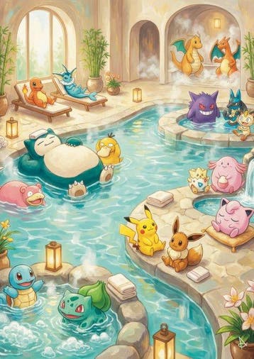 ANDSAL - Lot of 2 Pokémon Relax at Spa & Pokémon Poker Table, Nieuw
