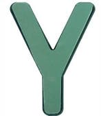 Letter y 30 x 20 cm premier met plastic bodem