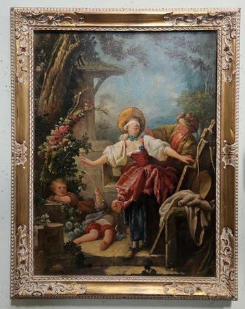 Scuola europea (XX), da Jean-Honoré Fragonard - Scena di