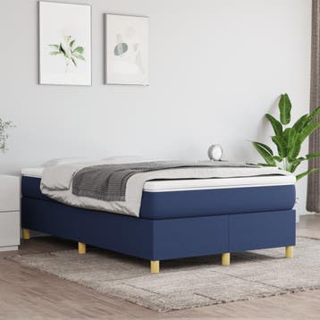 vidaXL Boxspring bed 120x200 cm stof blauw, Huis en Inrichting, Slaapkamer | Bedden, Verzenden, Nieuw