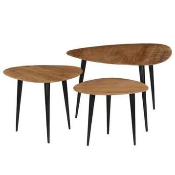3-delige Salontafel Acacia | Tweede kansje | OP = OP, Verzenden