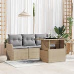 vidaXL Tuinbank Set met kussen met kussen 5 pcs Beige Poly, Verzenden