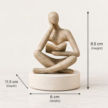 Sculpture, The Thoughtful Reader Sculpture - 8.5 cm - Résine