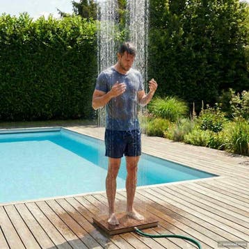 vidaXL Tuin Vloershower WPC en roestvrij staal 201 Bruin, Verzenden