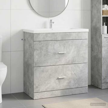 vidaXL Badkamer Onder Het Wastafel Kast Betongrijs 78,5 x, Verzenden, Nieuw