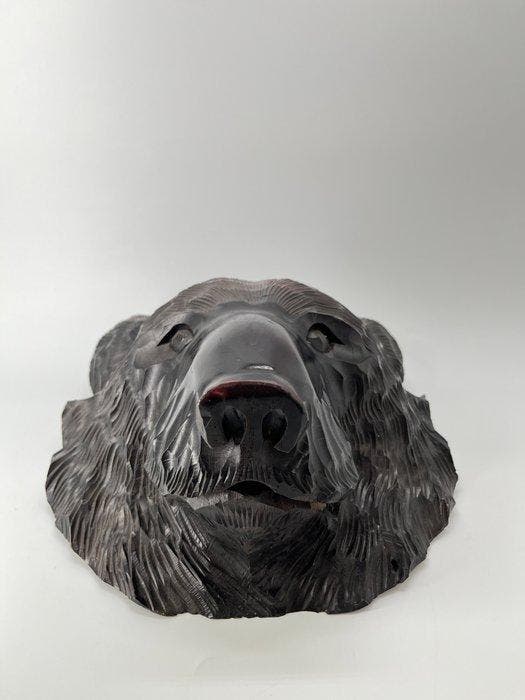 Hand-Carved Wooden Bear Head - Sculpture Bois - Japon, Antiek en Kunst, Antiek | Overige Antiek