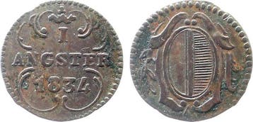 Schweiz 1 Angster Luzern 1834 3 0 Brons, Verzenden