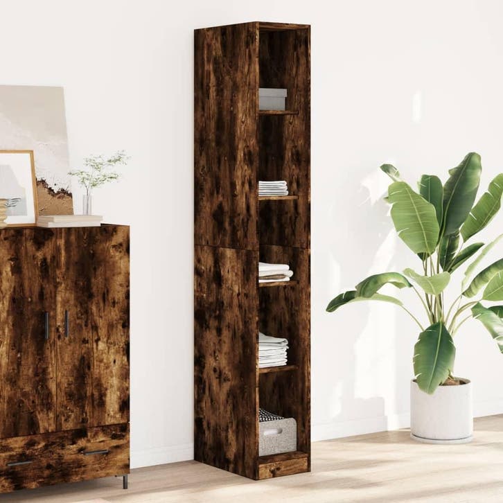 vidaXL Kledingkast 30x50x200 cm bewerkt hout gerookt, Huis en Inrichting, Kasten | Kleerkasten, Nieuw, Verzenden