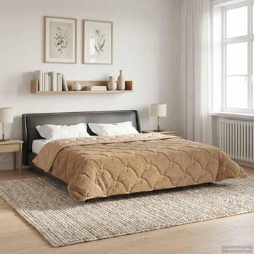 vidaXL Zomer Deken Taupe 200 x 240 cm Microvezel en Teddy, Verzenden