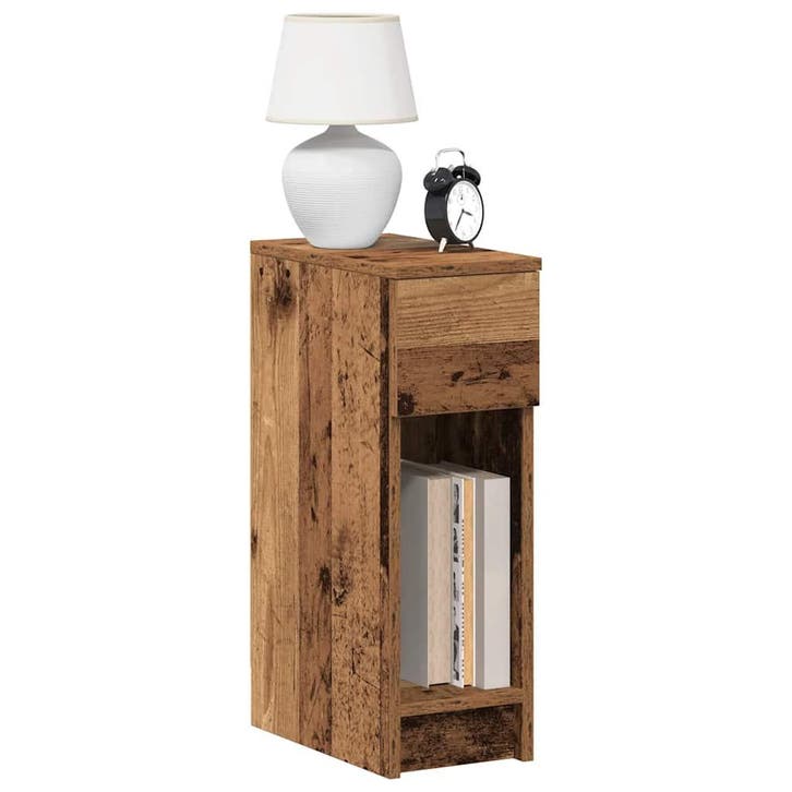 vidaXL Nachtkastjes 2 st met lade 20x36x60 cm oud, Huis en Inrichting, Slaapkamer | Nachtkastjes, Nieuw, Verzenden