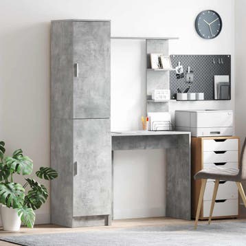 vidaXL Bureau 2 pcs Beton Grijs, Verzenden