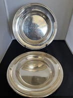 Christofle - Schaal (2) - Verzilverd - 2 ronde borden, Antiek en Kunst