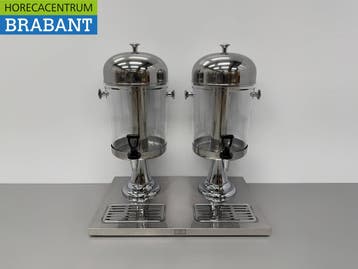HCB Distributeur de jus de fruits en acier inoxydable - 2 x, Verzenden