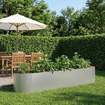 vidaXL Verhoogde Tuinbak Gegalvaniseerd staal 220 x 40 x 40, Tuin en Terras, Verzenden, Nieuw