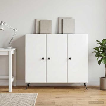 vidaXL Dressoir Hoogglans Wit 89 x 34,5 x 80 cm Bewerkt hout, Verzenden, Nieuw