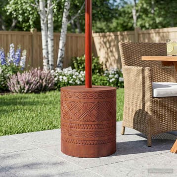 vidaXL Parasolvoet 21 kg Bruin Massief Mahoniehout, Jardin & Terrasse, Parasols, Verzenden