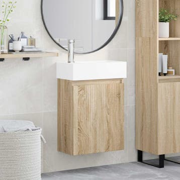 vidaXL Badkamermeubel met kraan Sonoma Eiken 45,5 x 22,5 x, Verzenden, Nieuw